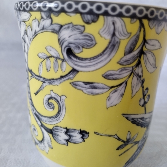 222 Fifth Adelaide Yellow black bird floral coffee tea Mug - Picture 9 of 12